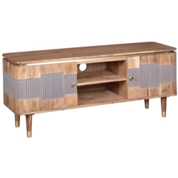 Brooklyn Wilton 2 Door 2 Shelf Acacia Wood TV unit - Brown - Wilko - thumbnail 3