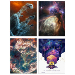Artery8 NASA James Webb Space Telescope Pillars Creation Wall Art Print 30 x 41cm 4 Pack - Size: 40.5 x 30.5 x 0.3cm - Multi - Wilko - thumbnail 1