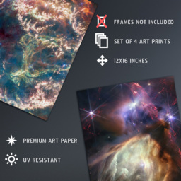 Artery8 NASA James Webb Space Telescope Pillars Creation Wall Art Print 30 x 41cm 4 Pack - Size: 40.5 x 30.5 x 0.3cm - Multi - Wilko - thumbnail 5
