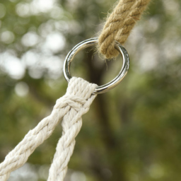 Outsunny 2 Seater Rope Hanging Hammock Chair with Metal Frame - Cream - Wilko - thumbnail 4