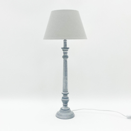 Acacia Home Minster 60cm Grey Washed Wood Tall Table Lamp with Taupe Linen Shade - Size: 60 x 20 x 20cm - Cream - Wilko - thumbnail 4