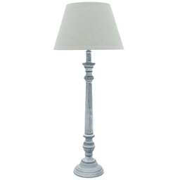 Acacia Home Minster 60cm Grey Washed Wood Tall Table Lamp with Taupe Linen Shade - Size: 60 x 20 x 20cm - Cream - Wilko