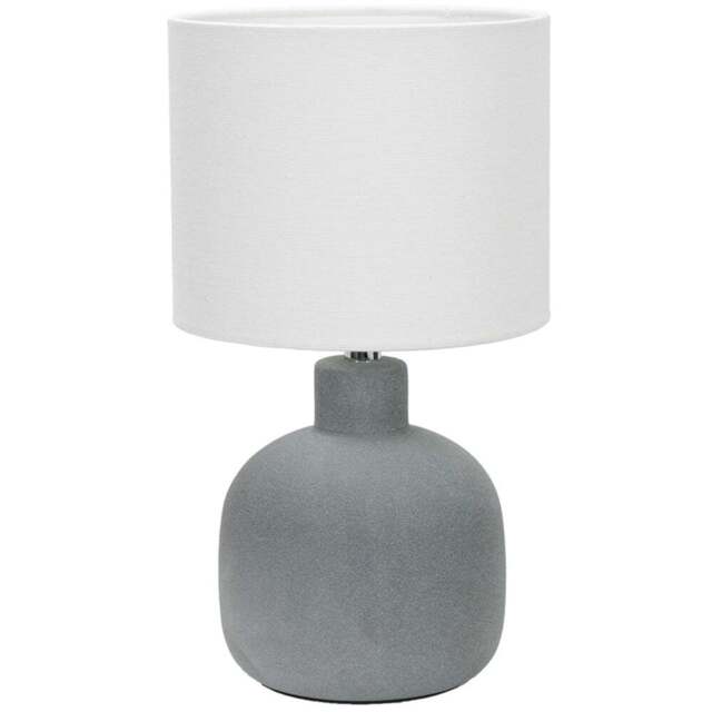 ValueLights Chelsea Natural Linen Shade Sandblast Grey Ceramic LED Table Lamp - Size: 28 x 16 x 16cm - Wilko - image 1