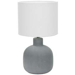 ValueLights Chelsea Natural Linen Shade Sandblast Grey Ceramic LED Table Lamp - Size: 28 x 16 x 16cm - Wilko - thumbnail 1