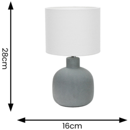 ValueLights Chelsea Natural Linen Shade Sandblast Grey Ceramic LED Table Lamp - Size: 28 x 16 x 16cm - Wilko - thumbnail 5