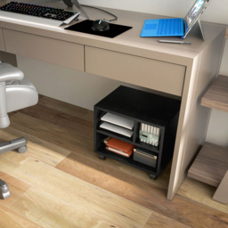 HOMCOM 3 Shelf Black Printer Stand - Size: 36 x 30 x 40cm - Wilko - thumbnail 6