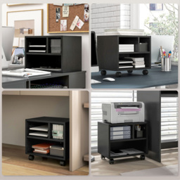 HOMCOM 3 Shelf Black Printer Stand - Size: 36 x 30 x 40cm - Wilko - thumbnail 7