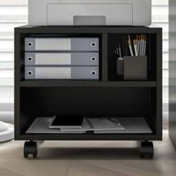 HOMCOM 3 Shelf Black Printer Stand - Size: 36 x 30 x 40cm - Wilko