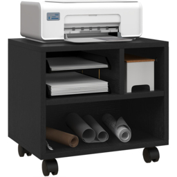 HOMCOM 3 Shelf Black Printer Stand - Size: 36 x 30 x 40cm - Wilko - thumbnail 3