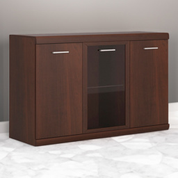 Florence Imperial 3 Door Dark Mahogany Glazed Sideboard - Size: 45 x 140 x 89cm - Red - Furniture to Go - Wilko - thumbnail 1