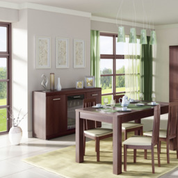 Florence Imperial 3 Door Dark Mahogany Glazed Sideboard - Size: 45 x 140 x 89cm - Red - Furniture to Go - Wilko - thumbnail 5