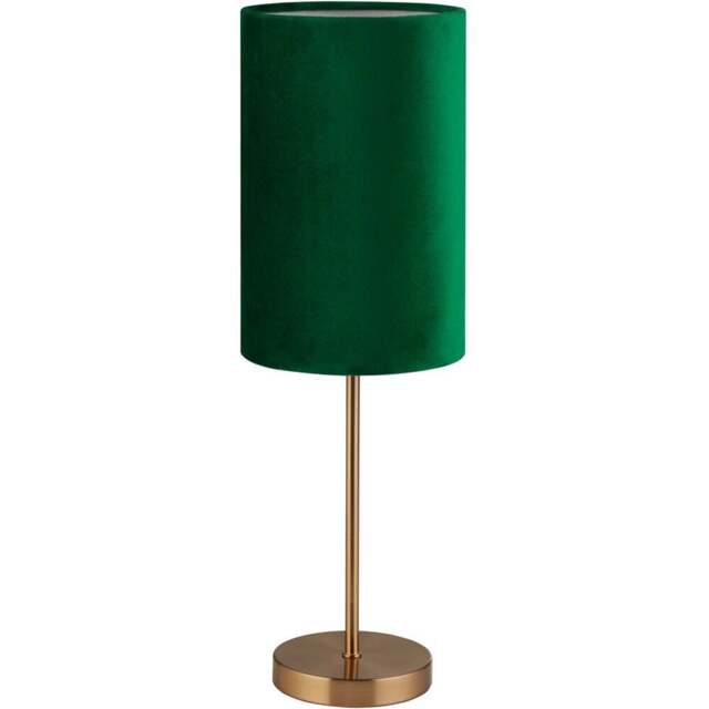 Lighting Collection Dark Gold Table Lamp with Deep Green Velvet Shade - Size: 45.2 x 15 x 15cm - Wilko - image 1
