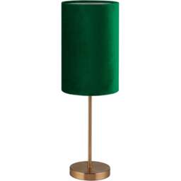 Lighting Collection Dark Gold Table Lamp with Deep Green Velvet Shade - Size: 45.2 x 15 x 15cm - Wilko