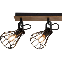 Cosylyte Kendan Matt Black 4 Light Wire Shade Spotlight - Size: 75.5 x 17.5 x 13.5cm - Brown - Wilko - thumbnail 5