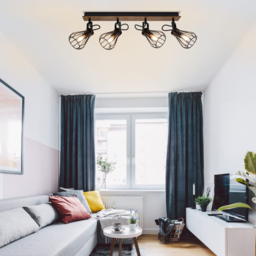 Cosylyte Kendan Matt Black 4 Light Wire Shade Spotlight - Size: 75.5 x 17.5 x 13.5cm - Brown - Wilko - thumbnail 7