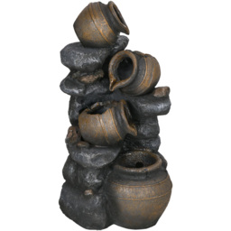 Outsunny 4 Tier Solar Powered LED Water Feature 72cm - Size: 48 x 47.5 x 71cm - Grey - Wilko - thumbnail 1
