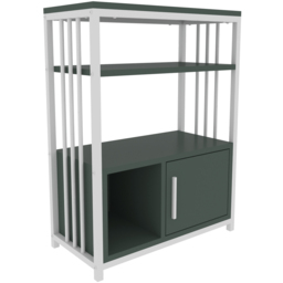 Decorotika Letos Single Door 3 Shelf Green and White Bookshelf - Size: 80 x 60 x 29.6cm - Multi - Wilko - thumbnail 3