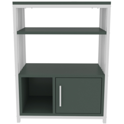 Decorotika Letos Single Door 3 Shelf Green and White Bookshelf - Size: 80 x 60 x 29.6cm - Multi - Wilko - thumbnail 4
