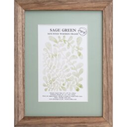 Sage Green Mounted Wooden Photo Frame Green 6 x 4in - The Port. Co Gallery - Wilko