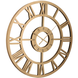 Charles Bentley Coniston Gold Mirrored Round Skeleton Indoor and Outdoor Wall Clock 80cm - Size: 80 x 5 x 80cm - Bronze - Wilko - thumbnail 5