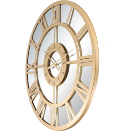 Charles Bentley Coniston Gold Mirrored Round Skeleton Indoor and Outdoor Wall Clock 80cm - Size: 80 x 5 x 80cm - Bronze - Wilko - thumbnail 4