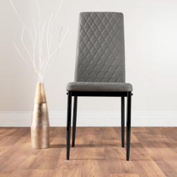 Furniturebox Arona Valera Glass 4 Seater Round Dining Set Black and Grey - Wilko - thumbnail 4