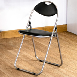 Harbour Housewares Set of 6 Black and Silver Foldable Padded Chair - Wilko - thumbnail 1