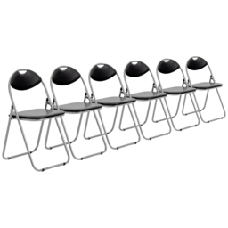 Harbour Housewares Set of 6 Black and Silver Foldable Padded Chair - Wilko - thumbnail 3