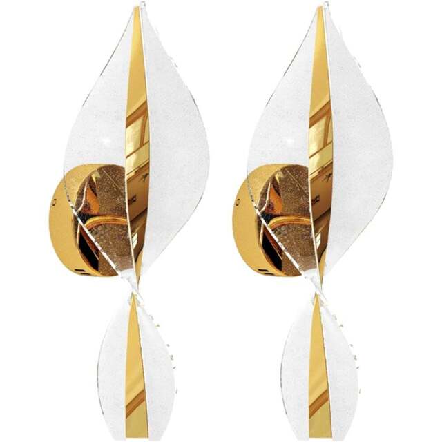 HOMCOM Gold Modern Spiral LED Wall Light 2 Pack - Size: 20 x 40 x 52cm - Wilko - image 1