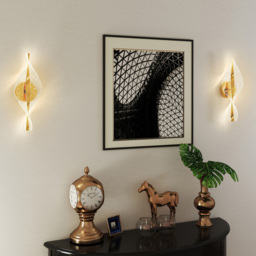 HOMCOM Gold Modern Spiral LED Wall Light 2 Pack - Size: 20 x 40 x 52cm - Wilko - thumbnail 6