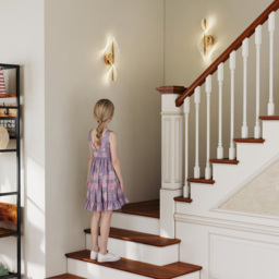 HOMCOM Gold Modern Spiral LED Wall Light 2 Pack - Size: 20 x 40 x 52cm - Wilko - thumbnail 5
