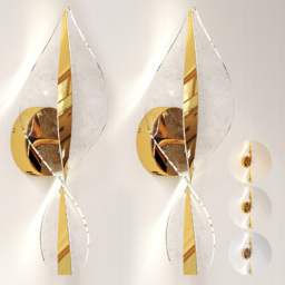 HOMCOM Gold Modern Spiral LED Wall Light 2 Pack - Size: 20 x 40 x 52cm - Wilko - thumbnail 3