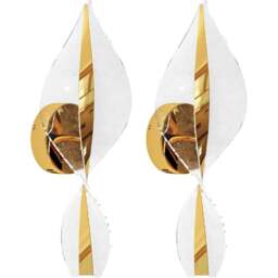 HOMCOM Gold Modern Spiral LED Wall Light 2 Pack - Size: 20 x 40 x 52cm - Wilko