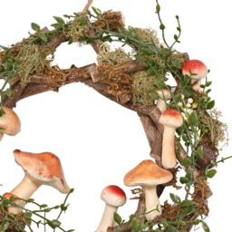 The Seasonal Gift Co. Mushroom Wreath 35cm - Size: 8 x 38 x 38cm - Orange - Wilko - thumbnail 4