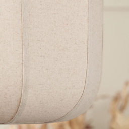 Pacific Lifestyle Oscar Costal Natural Linen Shade Black Structured Pendant Light - Size: 120 x 51 x 51cm - Cream - Wilko - thumbnail 5