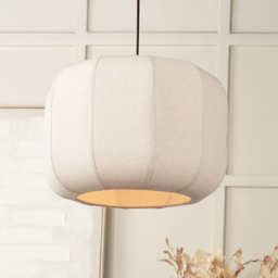 Pacific Lifestyle Oscar Costal Natural Linen Shade Black Structured Pendant Light - Size: 120 x 51 x 51cm - Cream - Wilko - thumbnail 3