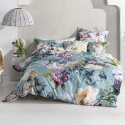 Linen House Lena Single Floral Duvet Cover Set - Blue - Wilko - thumbnail 1