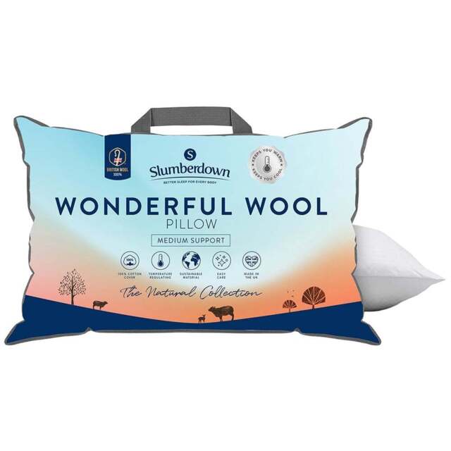 Slumberdown Wonderful Wool Pillow - Size: Single - White - Wilko - image 1