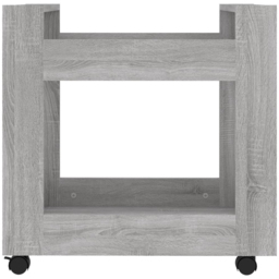 vidaXL 2 Shelf Grey Sonoma Wooden Desk Trolley - Size: 60 x 60 x 45cm - Wilko - thumbnail 6