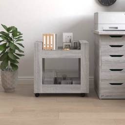 vidaXL 2 Shelf Grey Sonoma Wooden Desk Trolley - Size: 60 x 60 x 45cm - Wilko - thumbnail 5