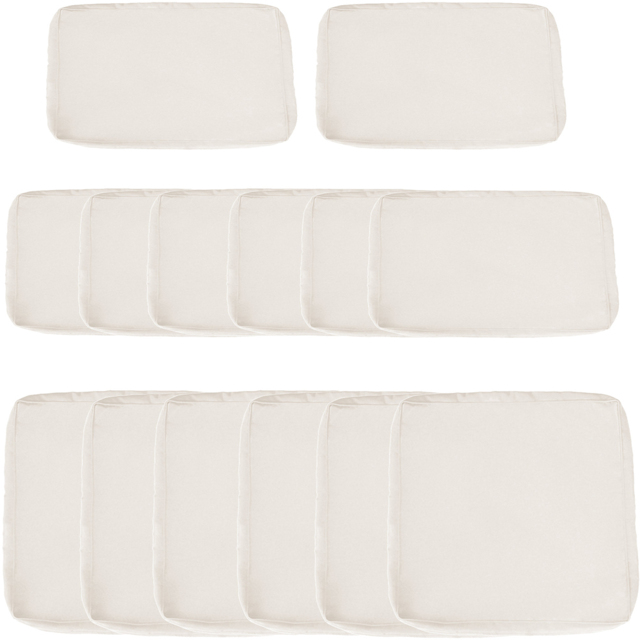 Outsunny Beige Rattan Sofa Seat Cushion Cover 14 Pack - Size: 14 Piece - Cream - Wilko - image 1