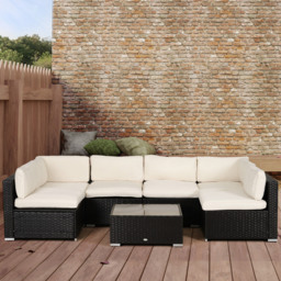 Outsunny Beige Rattan Sofa Seat Cushion Cover 14 Pack - Size: 14 Piece - Cream - Wilko - thumbnail 3