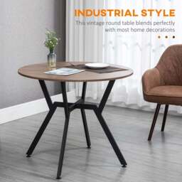 Portland 2 Seater Round Dining Table Brown - Wilko - thumbnail 6
