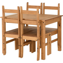 Seconique Corona 4 Seater Dining Table Set Distressed Waxed Pine - Brown - Wilko - thumbnail 3
