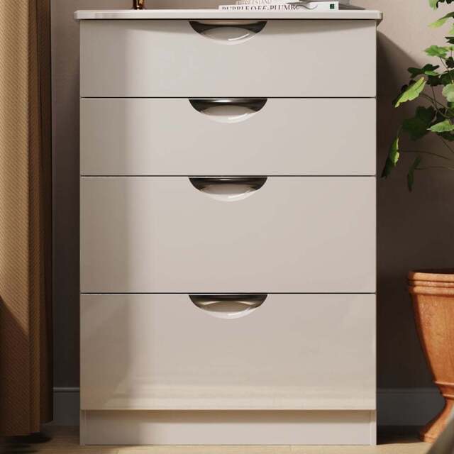 Crowndale Camden 4 Drawer Kashmir Gloss and Kashmir Deep Chest of Drawers Ready Assembled - Kashmir Gloss & Kashmir - Wilko - image 1