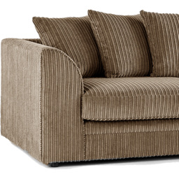 Portland Luxor 3 Seater Coffee Jumbo Cord Sofa with Scatter Back - Brown - Wilko - thumbnail 4