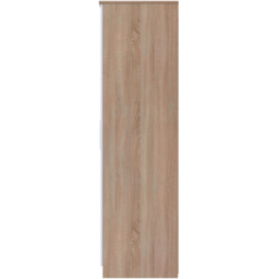 Crowndale Contrast 3 Door White and Bardolino Oak Tall Mirrored Wardrobe Ready Assembled - Wilko - thumbnail 5