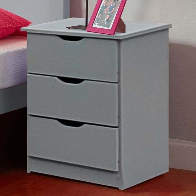 Brooklyn 3 Drawer Grey Childrens Wooden Star Bedside Table - Size: 3 Drawers - Habitat - Wilko - image 1