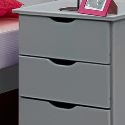 Brooklyn 3 Drawer Grey Childrens Wooden Star Bedside Table - Size: 3 Drawers - Wilko - thumbnail 3