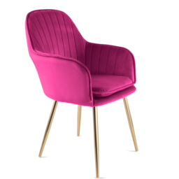 Muse Accent Chair in Velvet Upholstery - Fuchsia - Size: Single - Pink - Genesis - Wilko - thumbnail 3